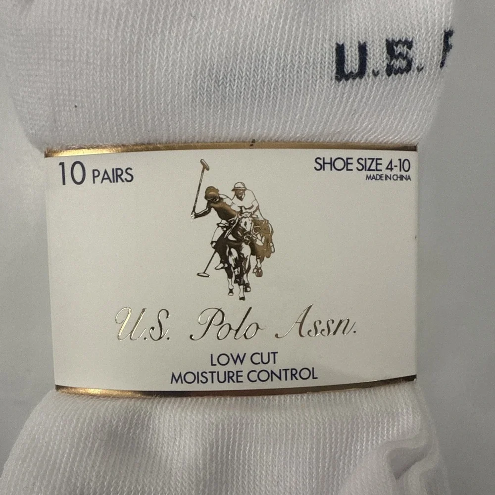 US polo assn White 10 Pack Quarter Socks‎